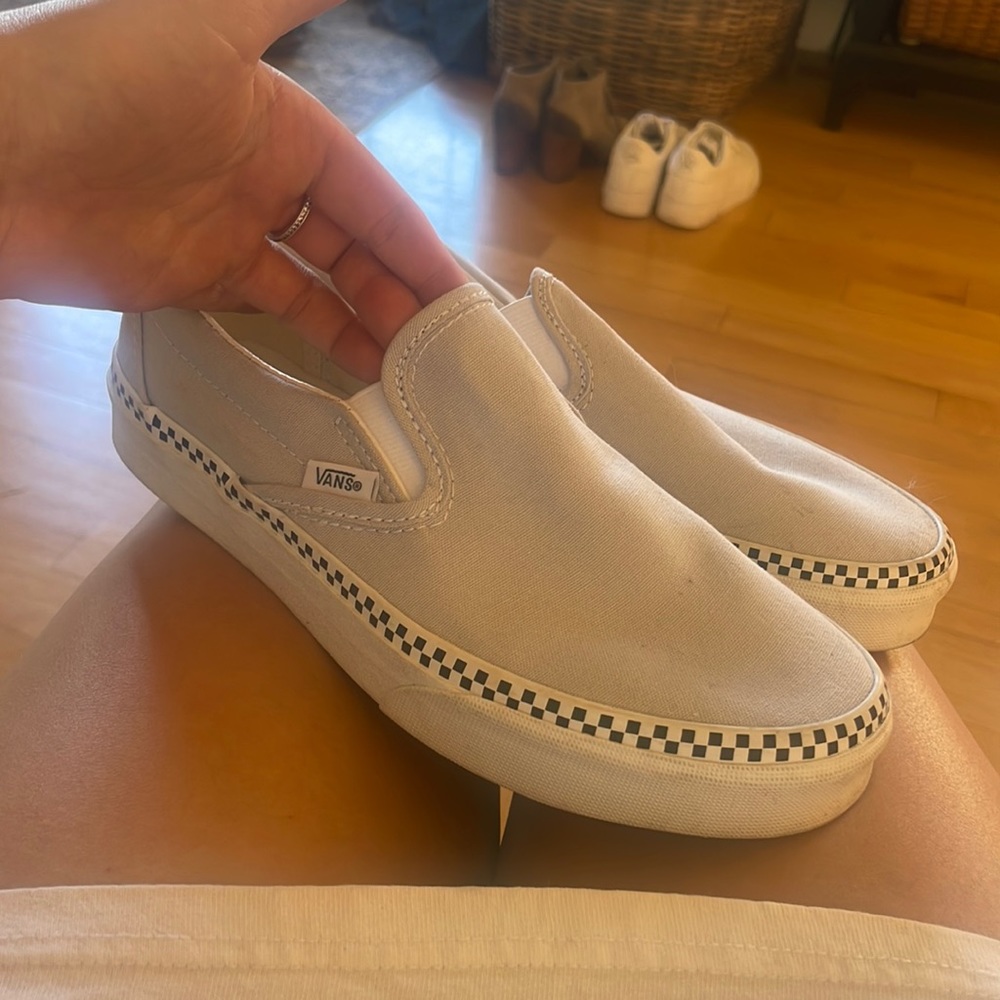 Lavender Vans w/ Checker Border